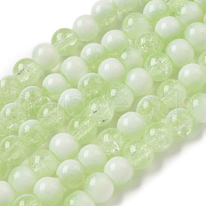 Crackle Glass Beads Strands X1-GLAA-U001-6mm-09-1