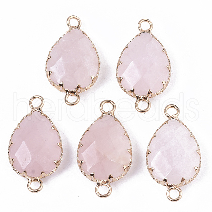 Natural Rose Quartz Links connectors G-T131-09I-1