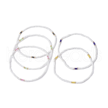 Glass Seed Beads Anklets for Women AJEW-AN00555-1