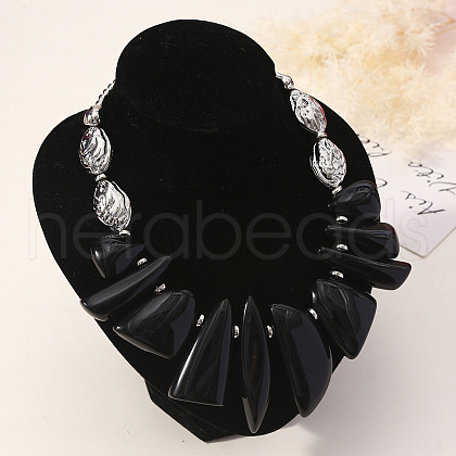 Resin Irregular Beaded Bib Necklaces FS-WG5D234-07-1
