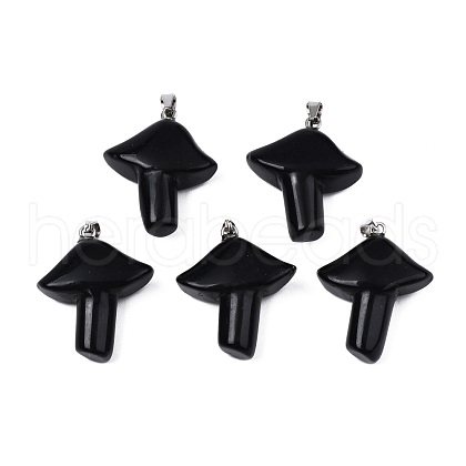 Natural Obsidian Pendants G-R480-02H-1