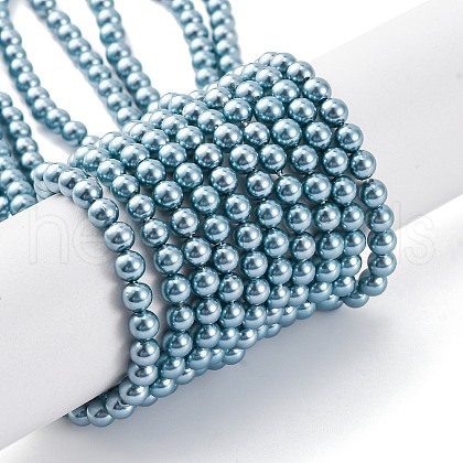 Shell Pearl Beads Strands BSHE-K015-4mm-02-1