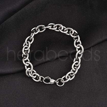 Tarnish Resistant 304 Stainless Steel Cable Chain Bracelets X-BJEW-I238-09P-1