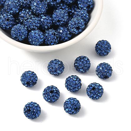 Polymer Clay Grade A Crystal Rhinestone Pave Disco Ball Beads X-RB-H258-10MM-243-1