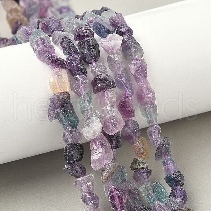 Raw Rough Natural Fluorite Beads Strands G-M453-C06-1