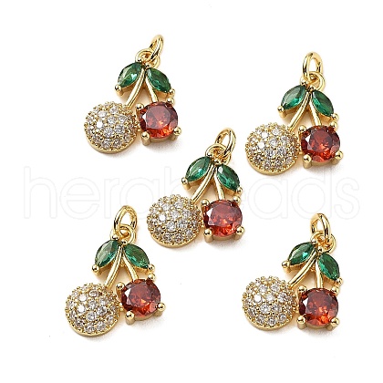 Brass Micro Pave Cubic Zirconia Pendants KK-Z114-08G-1