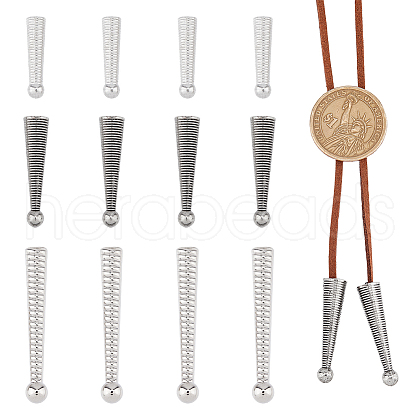 SUPERFINDINGS 12Pcs 3 Styles Alloy Cord Ends FIND-FH0009-21-1