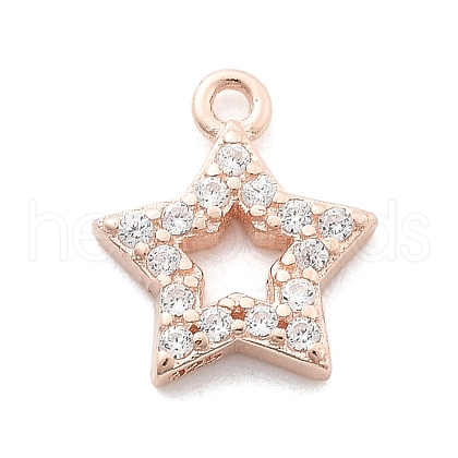 925 Sterling Silver Micro Pave Clear Cubic Zirconia Charms STER-A034-02C-RG-1