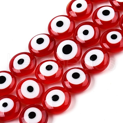 Handmade Evil Eye Lampwork Beads Strands LAMP-N024-27B-01-1