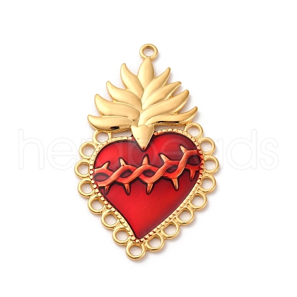 304 Stainless Steel Enamel Pendants STAS-D362-01G-06-1