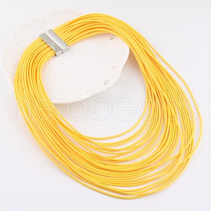 Bohemian Style Imitation Leather Cord Multi Layered Necklaces FS-WG38EA9-01-1
