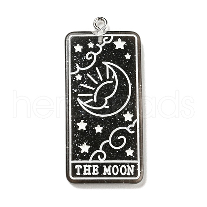 Transparent Resin Tarot Card Pendants MACR-C026-05C-1