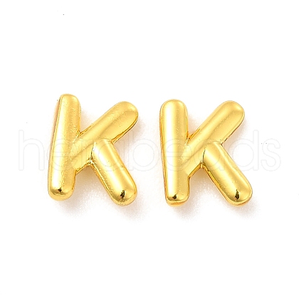 Brass Hollow Out Initial Letter Stud Earrings for Women EJEW-A044-01G-K-1