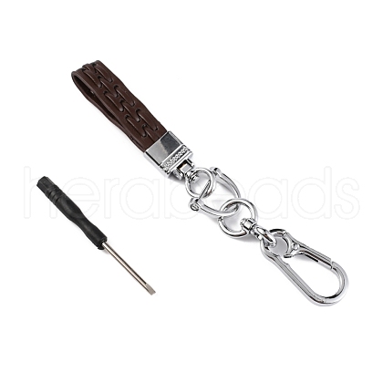Cowhide Leather Keychains KEYC-WH0018-51A-1