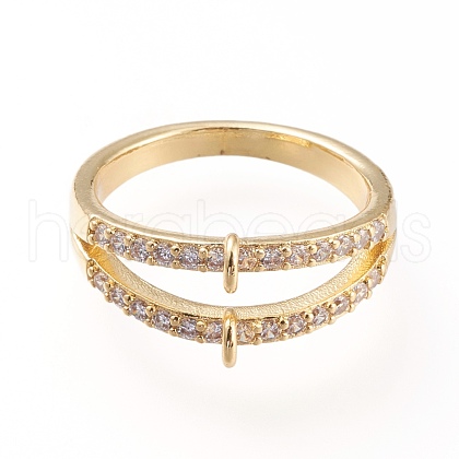 Brass Micro Pave Cubic Zirconia Ring Shanks KK-L155-33G-1