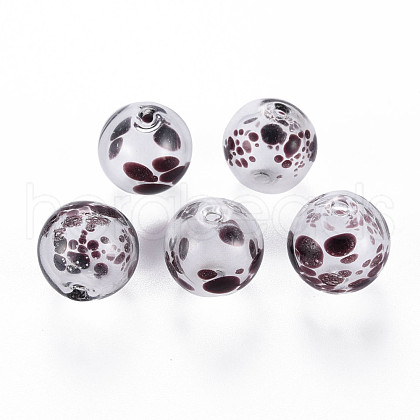 Transparent Handmade Blown Glass Globe Beads GLAA-T012-37B-1