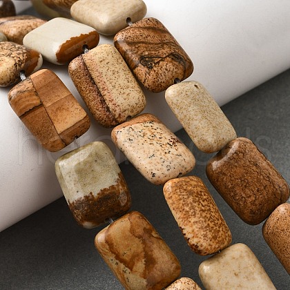 Natural Picture Jasper Beads Strands G-S386-A14-1