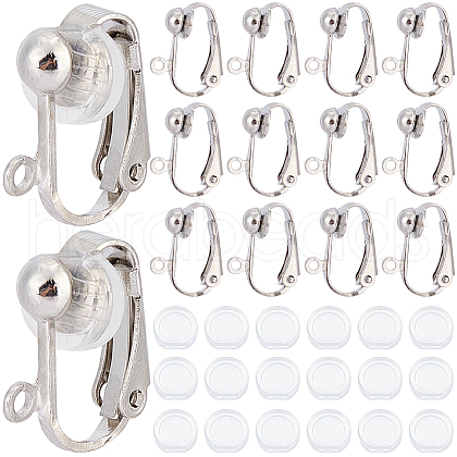 SOFPLATE 36Pcs Brass Clip-on Earring Findings KK-SP0001-08P-1
