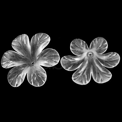 Frosted Flower Clear Transparent Acrylic Beads X-PAF154Y-11-1