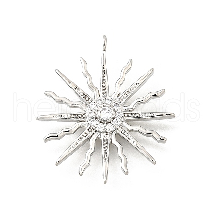 Brass Micro Pave Cubic Zirconia Pendants KK-Q097-01P-1
