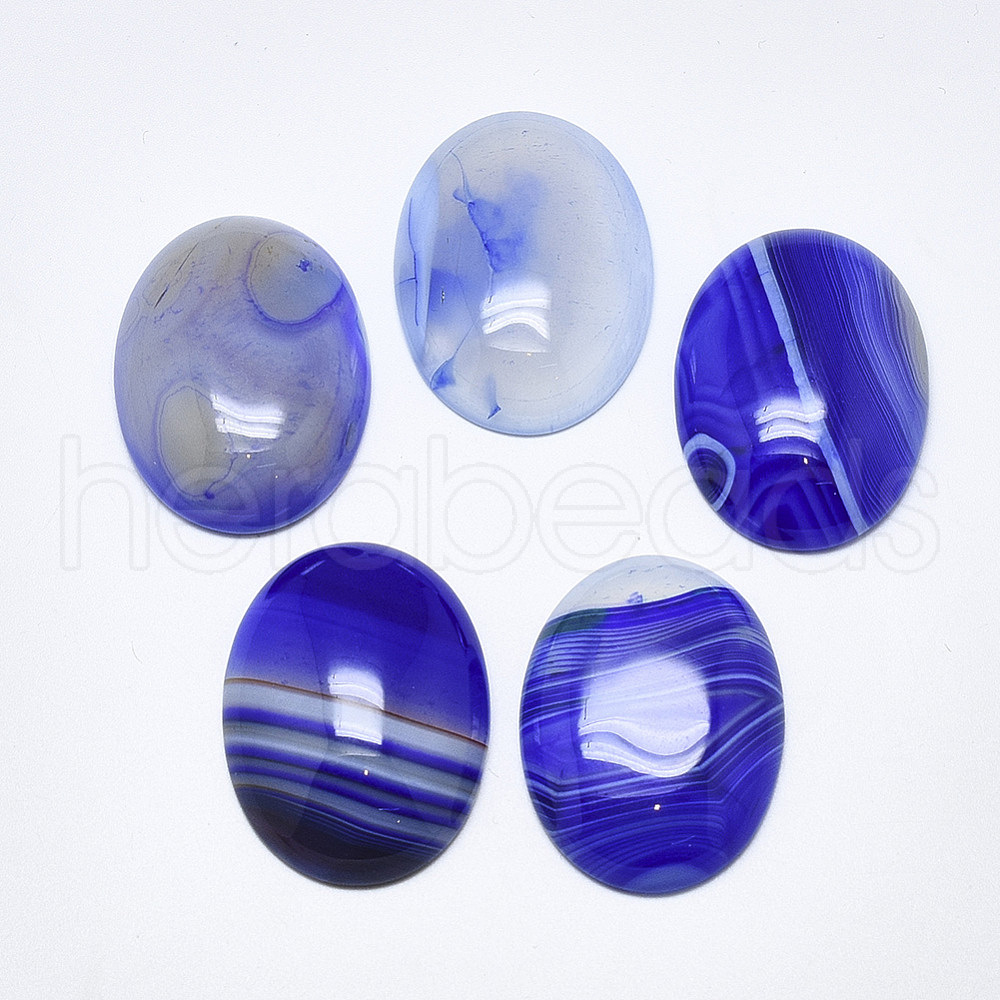 Wholesale 5 pcs Natural Banded Agate/Striped Agate Cabochons for ...