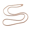 1.8mm Rack Plating Brass Box Chain Necklaces for Women Men MAK-L044-60RG-1