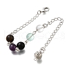 Round Natural Amethyst & Obsidian & Tiger Eye & Quartz Crystal  & Fluorite Dowsing Pendulums G-M447-06P-1