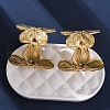 Flower with C-Shaped 304 Stainless Steel Stud Earrings for Women EJEW-A131-01B-G-2