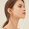 4 Pair 4 Color Resin & Wood Dangle Earrings EJEW-AB00042-4