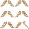 CHGCRAFT 6 Pairs Wing Alloy Brooches JEWB-CA0001-08LG-1