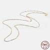 925 Sterling Silver Singapore Chain Necklaces STER-F039-45cm-06G-3