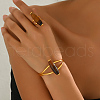 Oval Natural Agate Cuff Bangle & Ring Sets for Women KS8152-3