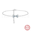 925 Sterling Silver Bowknot Link Bracelets BJEW-C106-02P-2