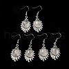 Natural Quartz Crystal Teardrop Dangle Earrings EJEW-K246-01P-03-1