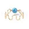 Gemstone Round Beaded Finger Ring RJEW-JR00442-5