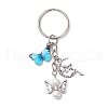 5Pcs Iron Alloy Shell Pearl Keychains KEYC-JKC01228-4
