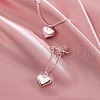 Heart Alloy Dangle Stud Earrings FS-WG2F047-01-4