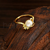 925 Sterling Silver Pave Cubic Zirconia Freshwater Pearl Finger Rings for Women MF0967-3-4