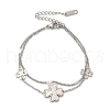 304 Stainless Steel Shell Pearl Pendant Multi-strand Bracelets BJEW-U028-01P-4