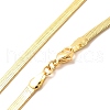 4mm Rack Plating Brass Flat Snake Chain Necklaces for Women Men MAK-L044-14G-2