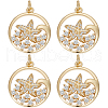 Beebeecraft 6PCS Brass Micro Pave Cubic Zirconia Pendants KK-BBC0011-86-1