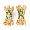 925 Sterling Silver Micro Pave Cubic Zirconia Screw Clasps STER-U001-01G-1