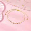 Natural Round Mixed Gemstone Beads Braided Bead Bracelets for Women BJEW-JB11655-3
