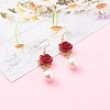 ABS Plastic Rose Dangle Earring EJEW-JE04507-01-3