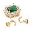Brass Glass Fold Over Clasps KK-U059-48G-2