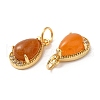 Natural Yellow Jade Teardrop Charms G-A034-01G-02-3