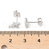 925 Sterling Silver Clear Cubic Zirconia Stud Earrings EJEW-Q032-01B-P-5