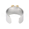 304 Stainless Steel Heart Open Cuff Rings RJEW-C095-04P-3