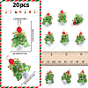 SUNNYCLUE 20Pcs Christmas Tree Glass Pendants FIND-SC0011-08-2