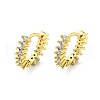Brass Micro Pave Cubic Zirconia Hoop Earring EJEW-C088-04A-G-1